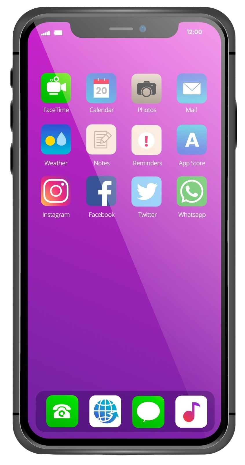 Smartphone purple bg